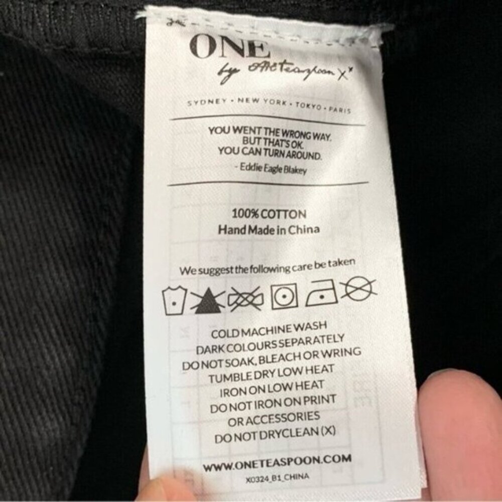 Free People One Teaspoon Awesome Baggies Jeans Black Oak Straight leg Distressed - Picture 8 of 16